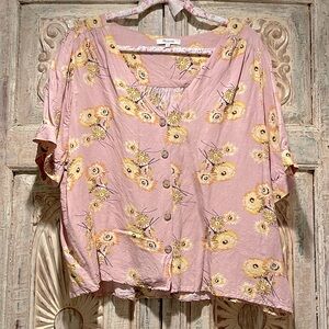 NWOT Madewell Plaza Button Front Shirt /3X, Dutch Dandelions/